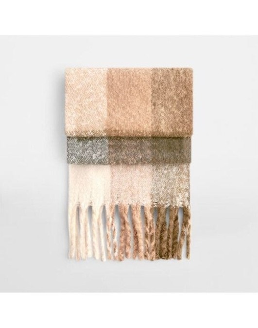 Fluffy Check Scarf